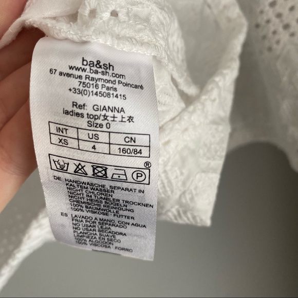 BA&SH Lace Blouse White Gianna Blouse - Picture 5 of 8